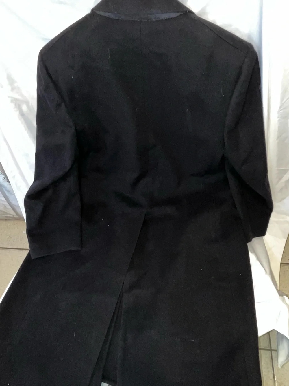 Vintage Wallachs Hart Schaffner Marx Black Wool Pea Coat